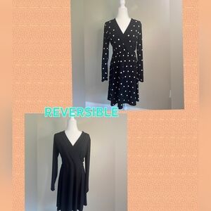 White House Black Market Black and White Polka Dot Dress